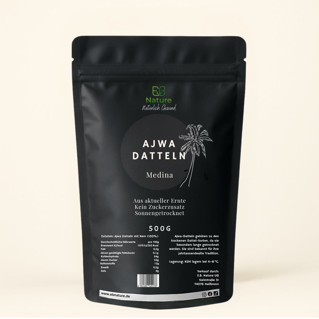 Ajwa Datteln - Propheten Datteln aus Medina – E.B. Nature Ajwa Datteln - Propheten Datteln aus Medina – E.B. Nature