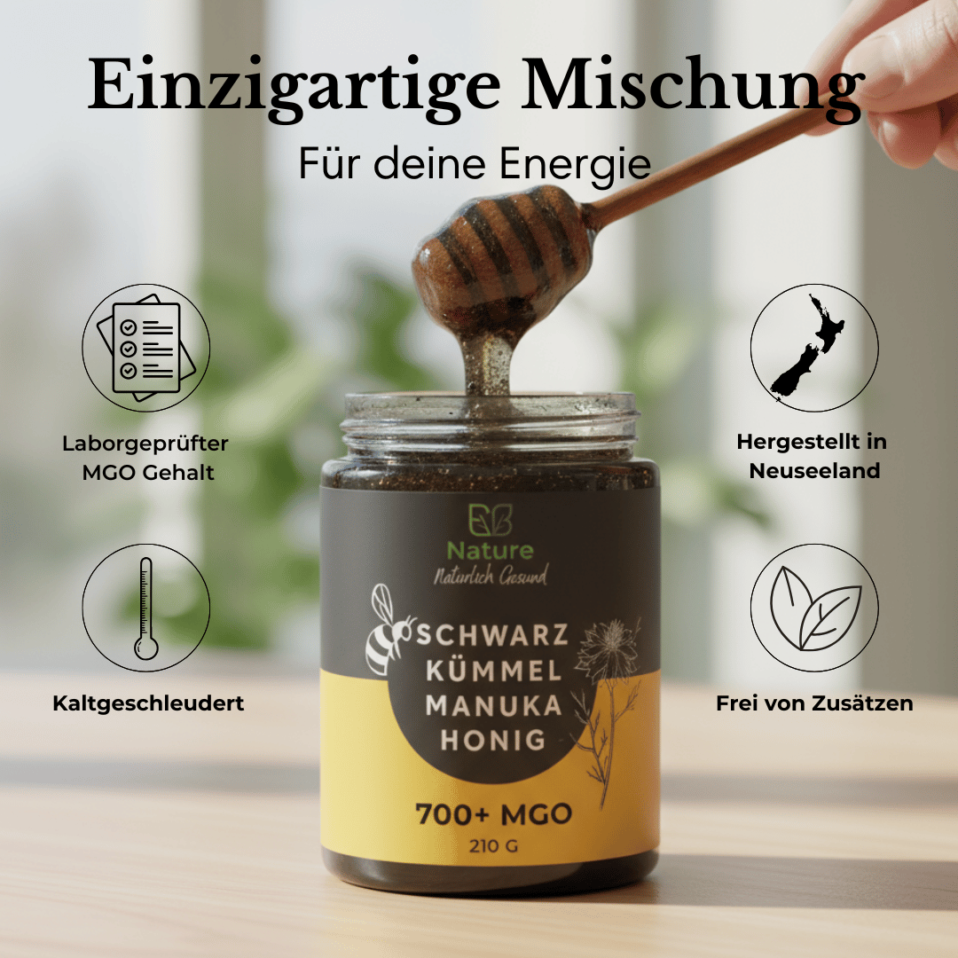 Schwarzkümmel-Manuka Honig 700+ MGO I 210g