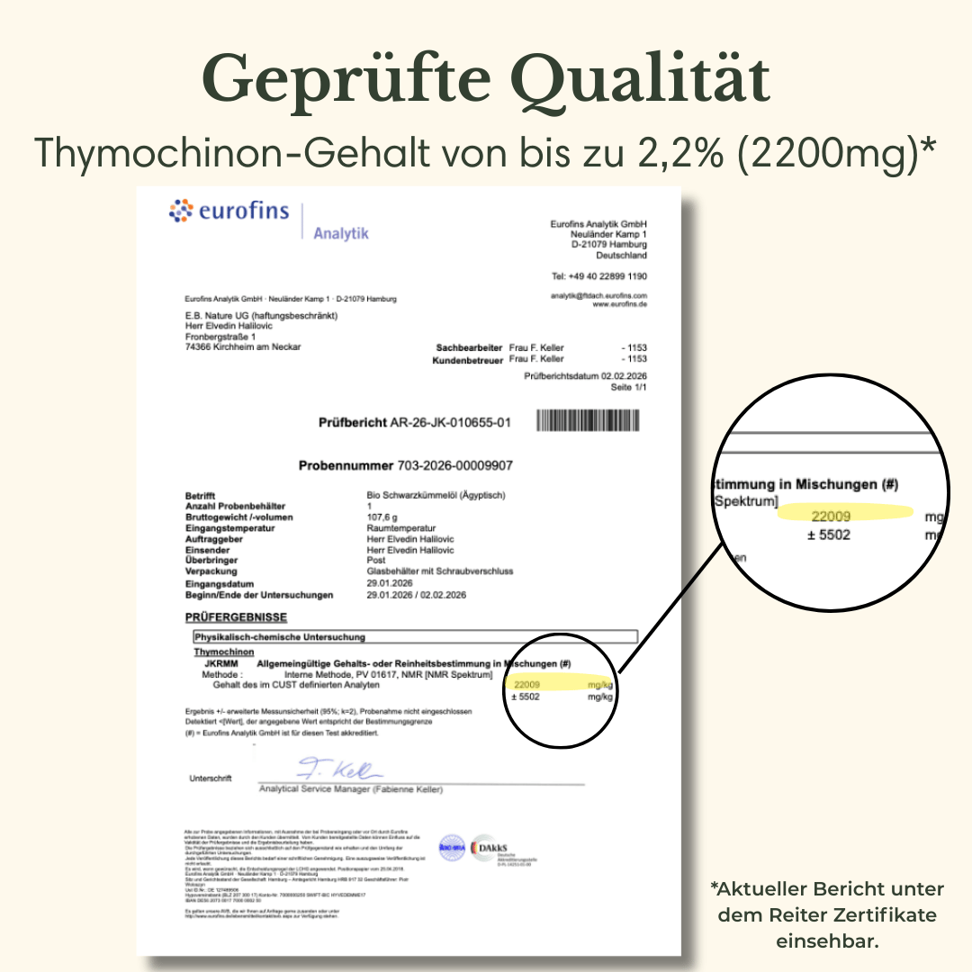 Bio Schwarzkümmelöl Ägyptisch INTENSIV +2000 TQ