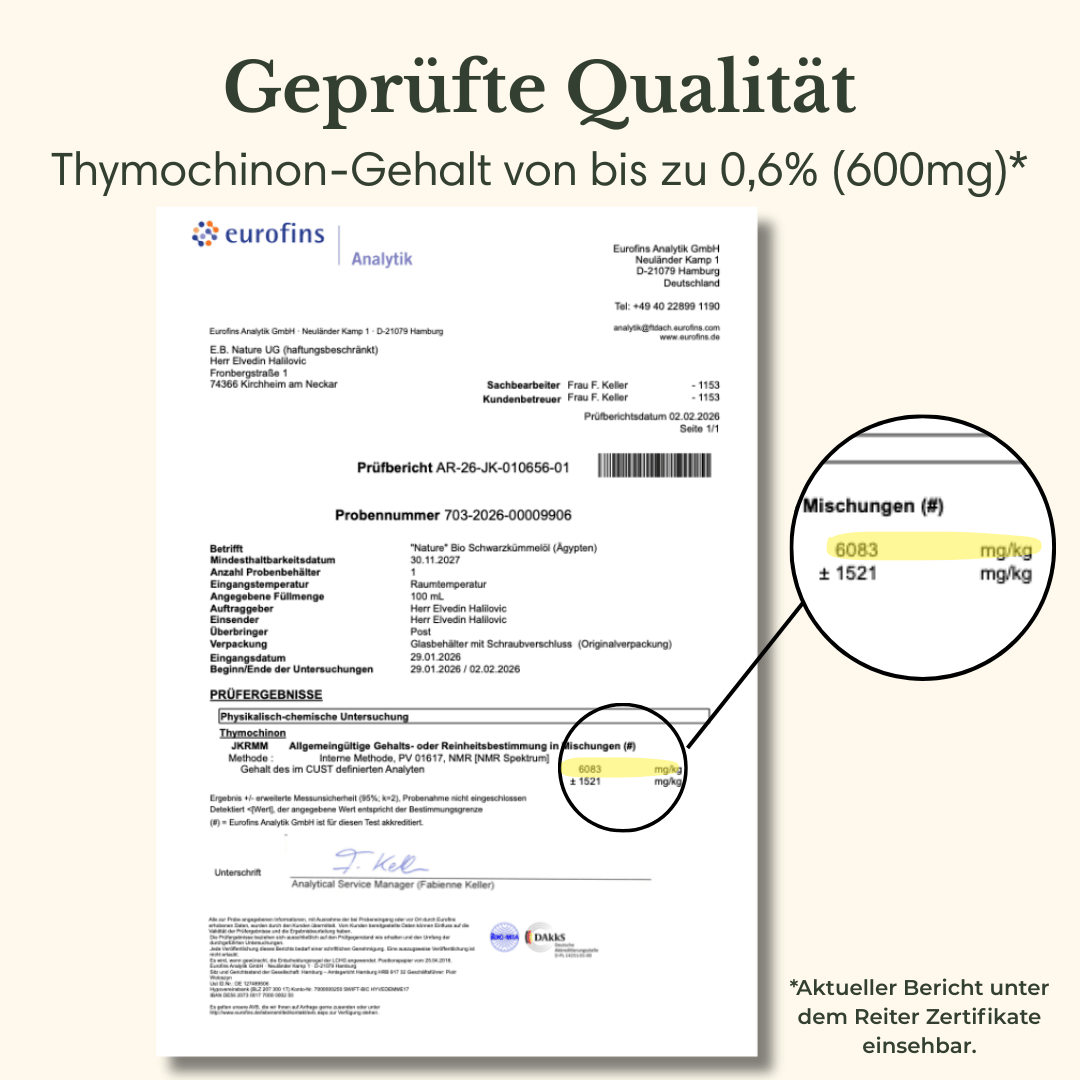 Bio Schwarzkümmelöl Ägyptisch Ungefiltert & Kaltgepresst