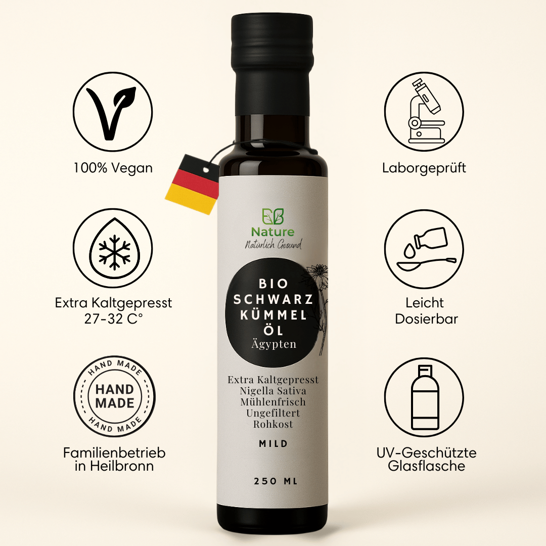 Bio Schwarzkümmelöl Ägyptisch Ungefiltert & Kaltgepresst