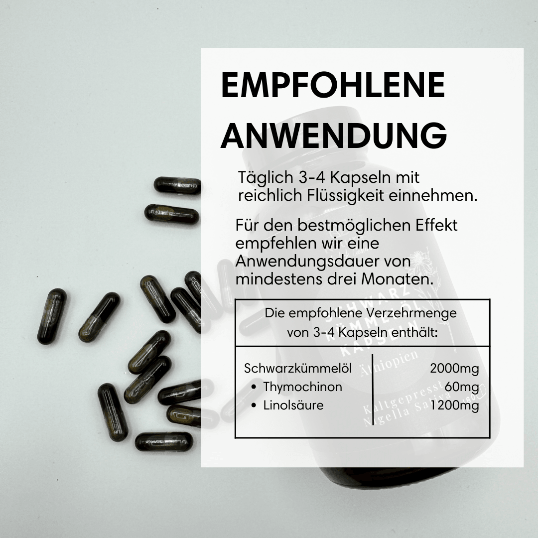 Schwarzkümmelöl Kapseln Äthiopisch - TQ Gehalt +3000