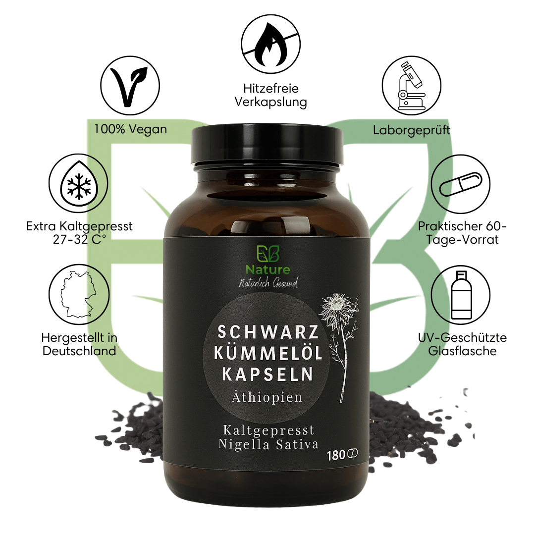 Schwarzkümmelöl Kapseln Äthiopisch - TQ Gehalt +3000