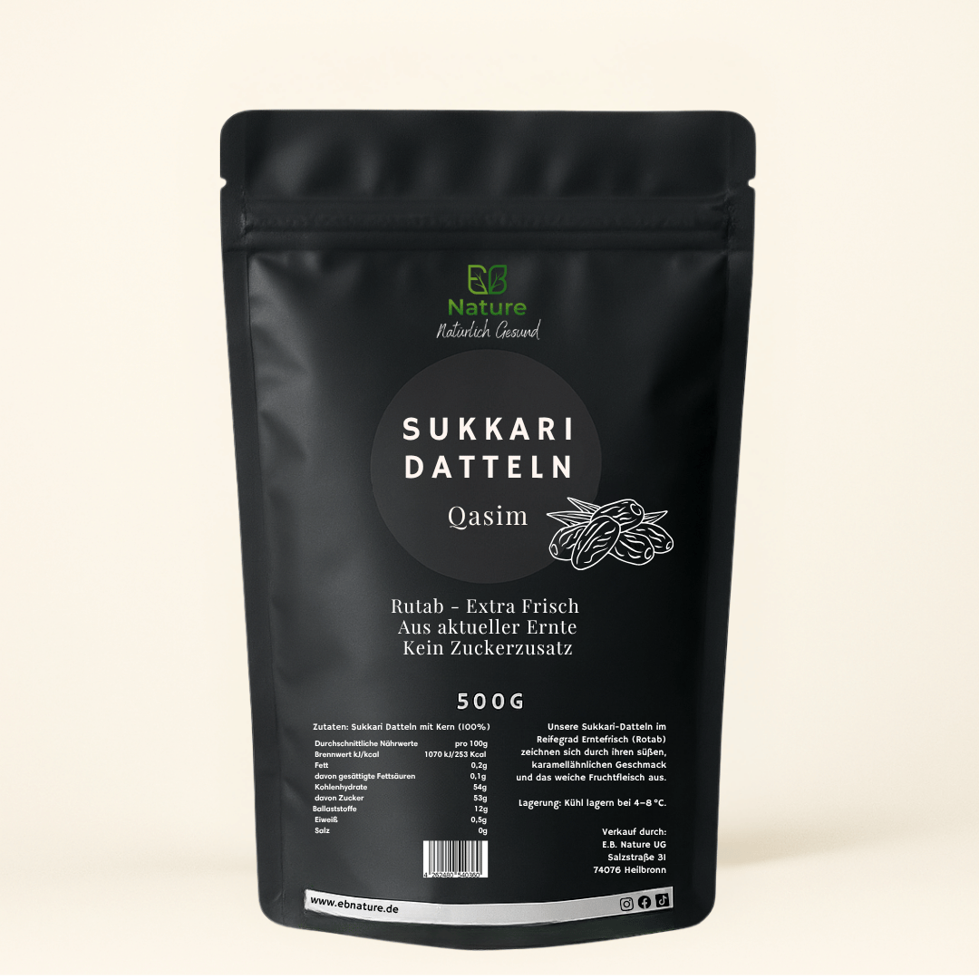 Premium Rotab/Frische Sukkari Datteln – 100% Naturrein, Karamellig und Nussig, Vegan